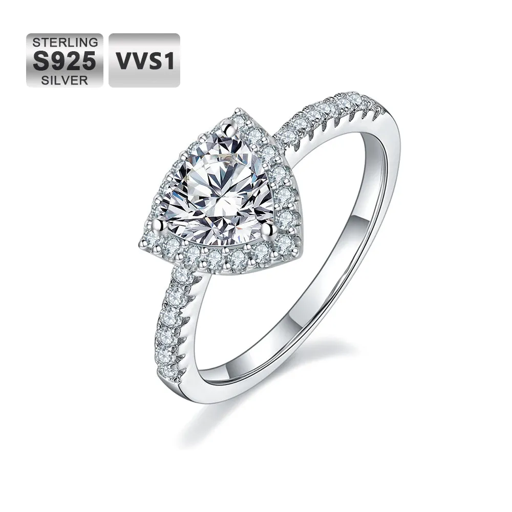 1.0 Carats VVS1 Moissanite Rings for Women