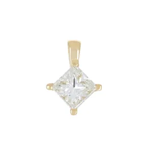 1.0CT Princess Diamond Pendant, Kite Set - 14K Yellow Gold