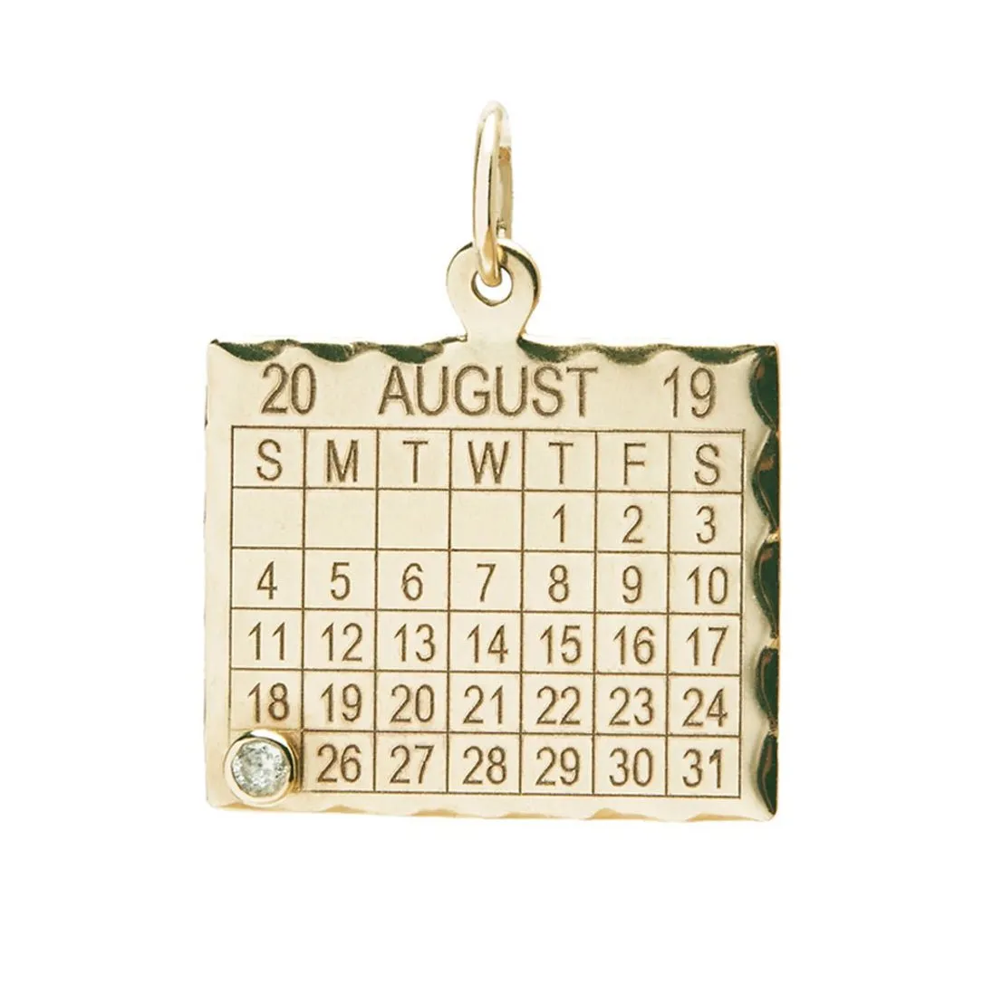 10K Gold 1960s Calendar Customizable Pendant