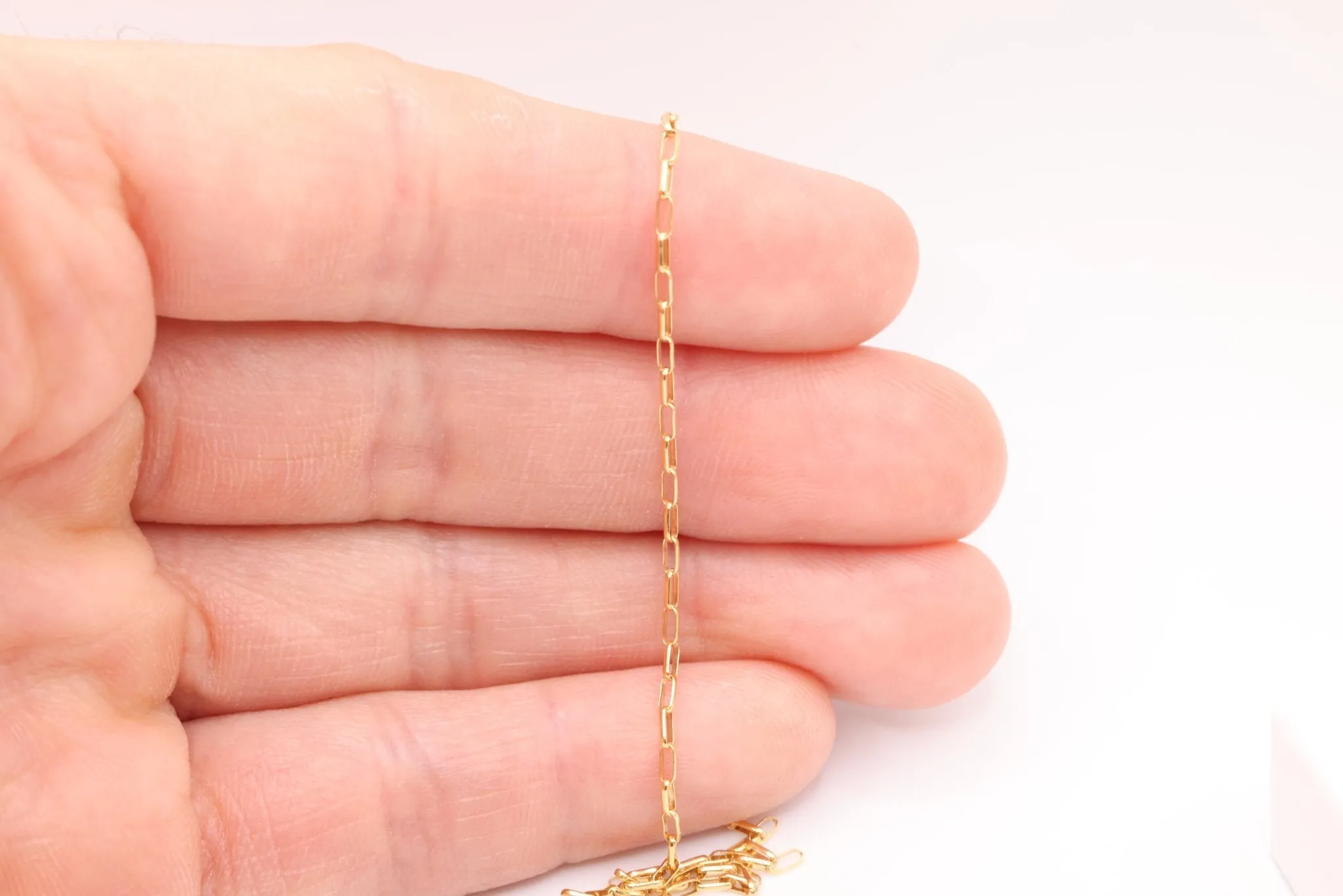 1.2mm Elongated Rolo Chain, 14K Gold-Filled, Pay Per Foot, Jewelry Making Chain