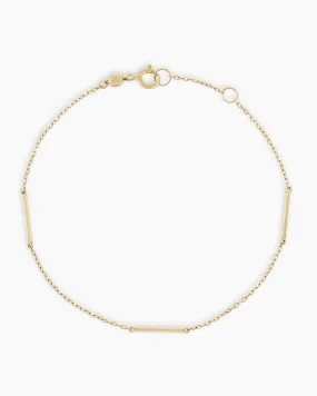 14k Gold Rose Bar Bracelet