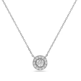 14k White Gold Diamond Pendant