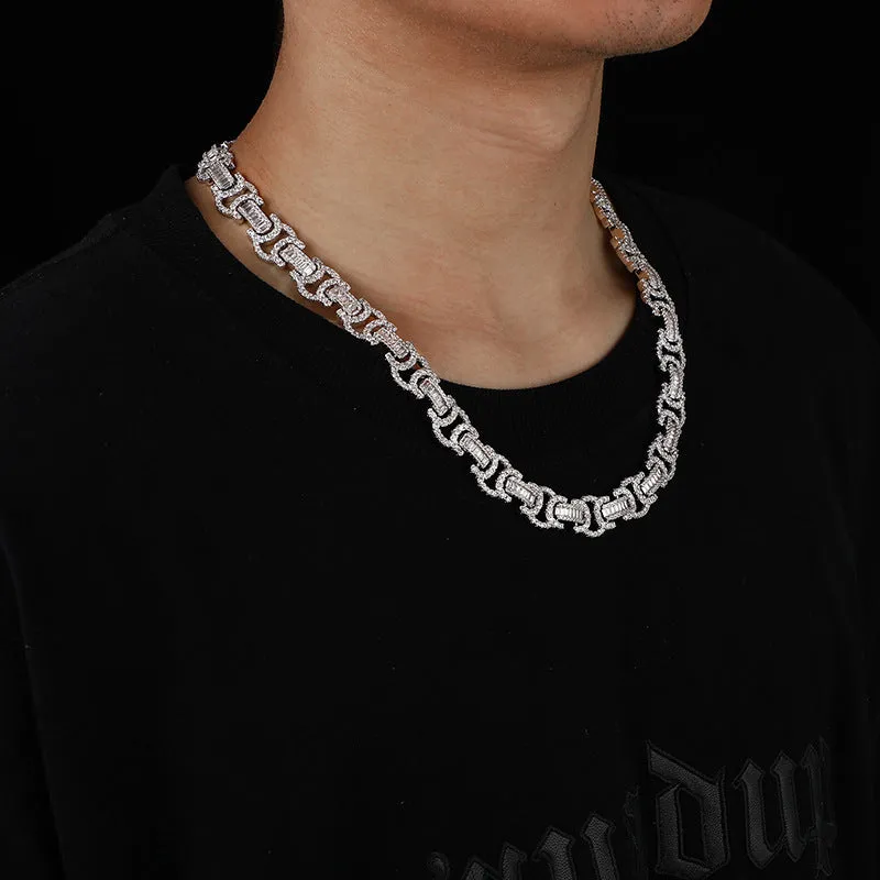 14mm Iced Out Byzantine Chain