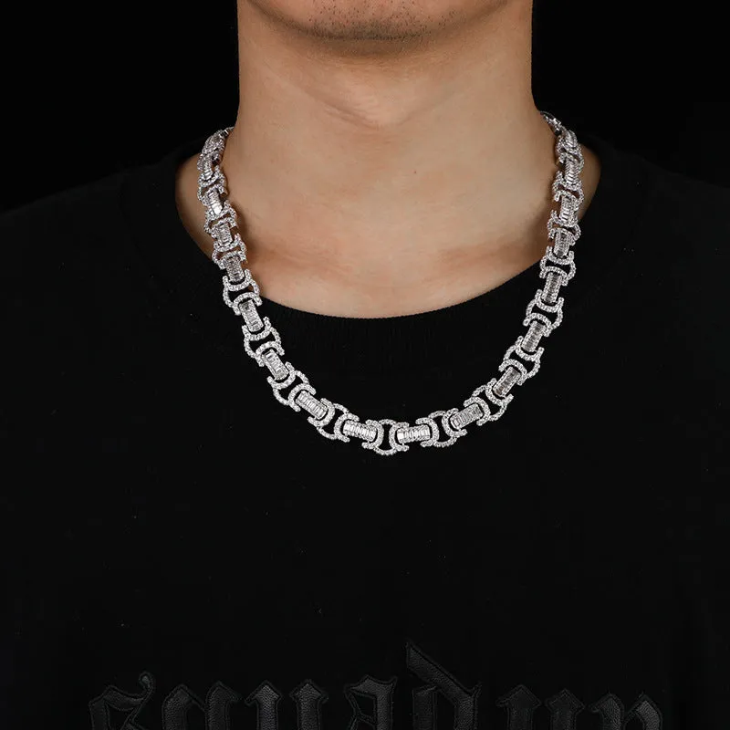 14mm Iced Out Byzantine Chain