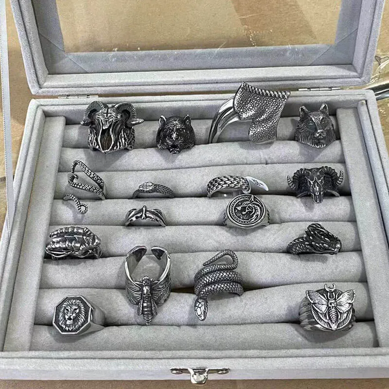 16 Animal Rings Set