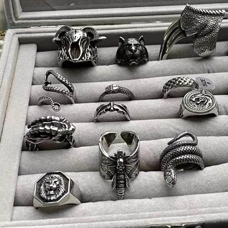 16 Animal Rings Set