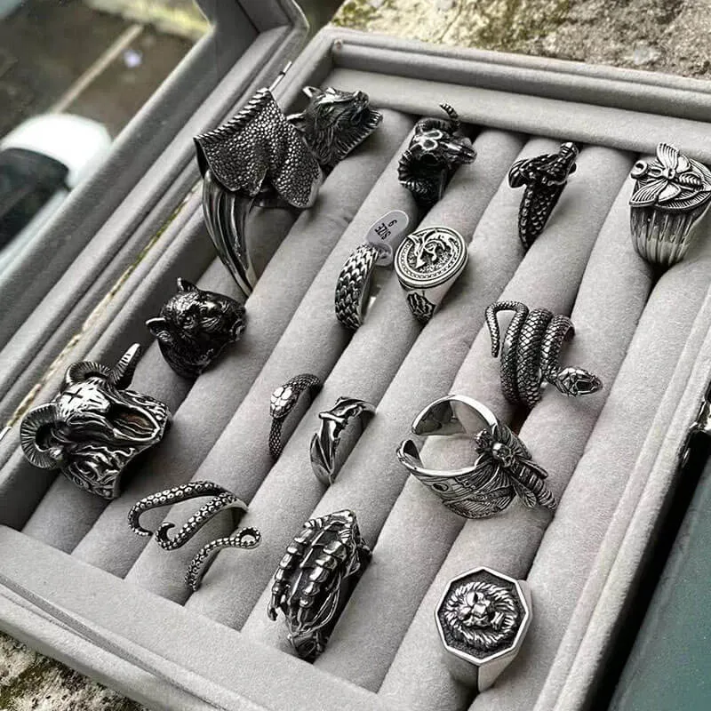 16 Animal Rings Set