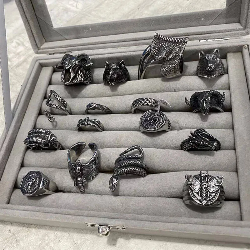 16 Animal Rings Set