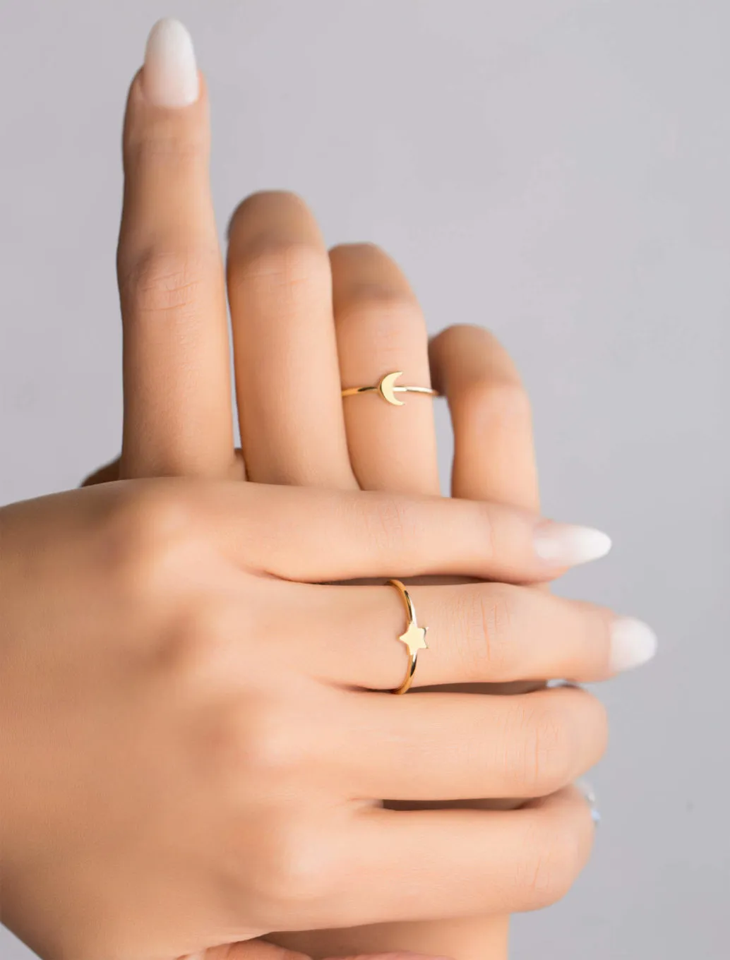 18K Gold Lunar Minimalist Ring