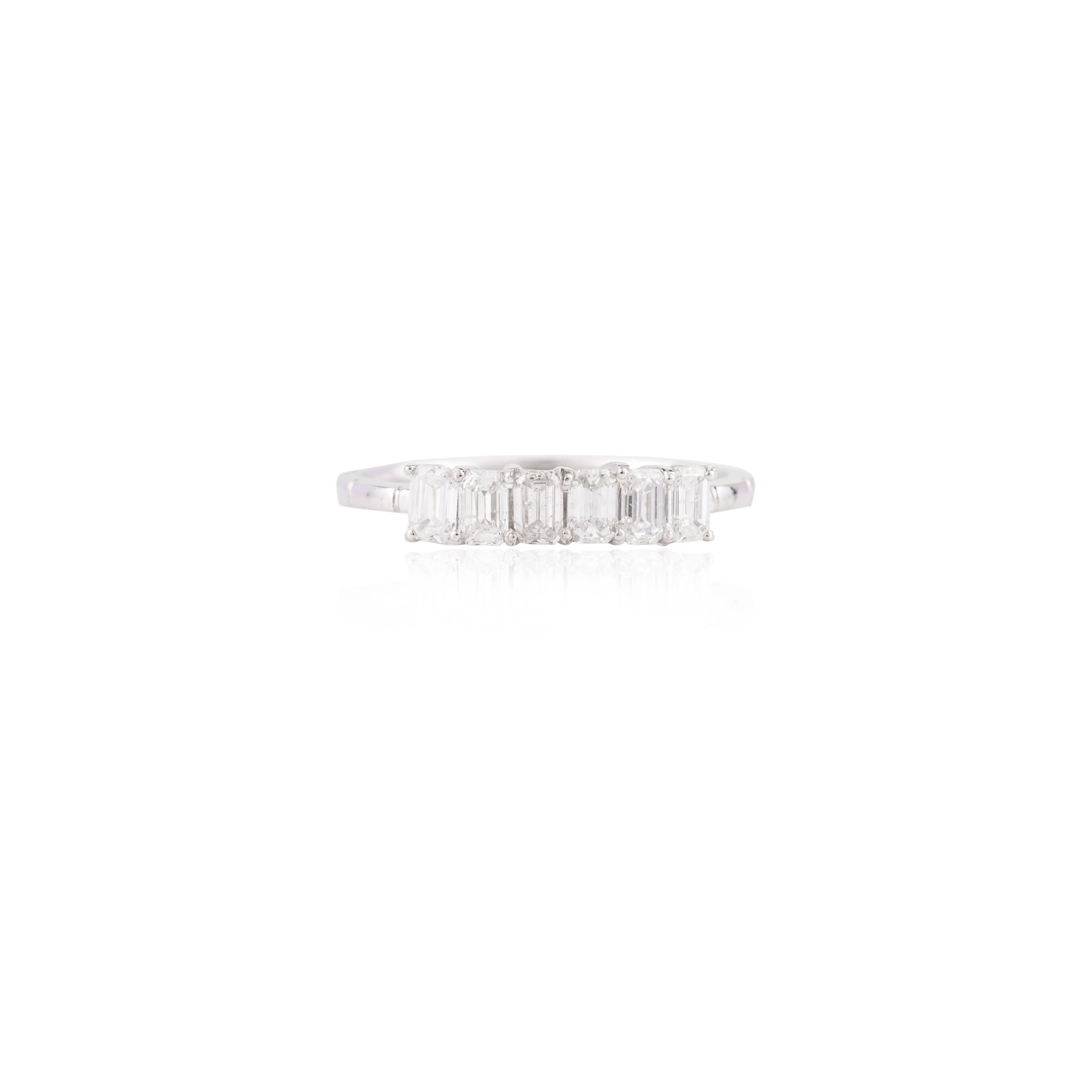 18K White Gold Diamond Half Eternity Band