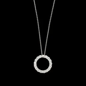 18K White Gold Estate Diamond Circle Pendant