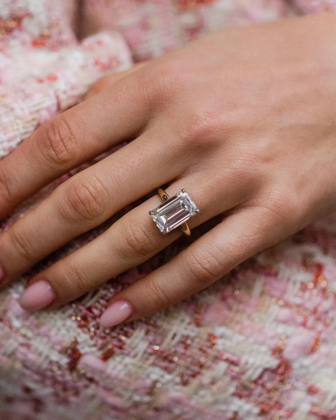 8.00Carat Emerald Cut Moissanite Engagement Ring