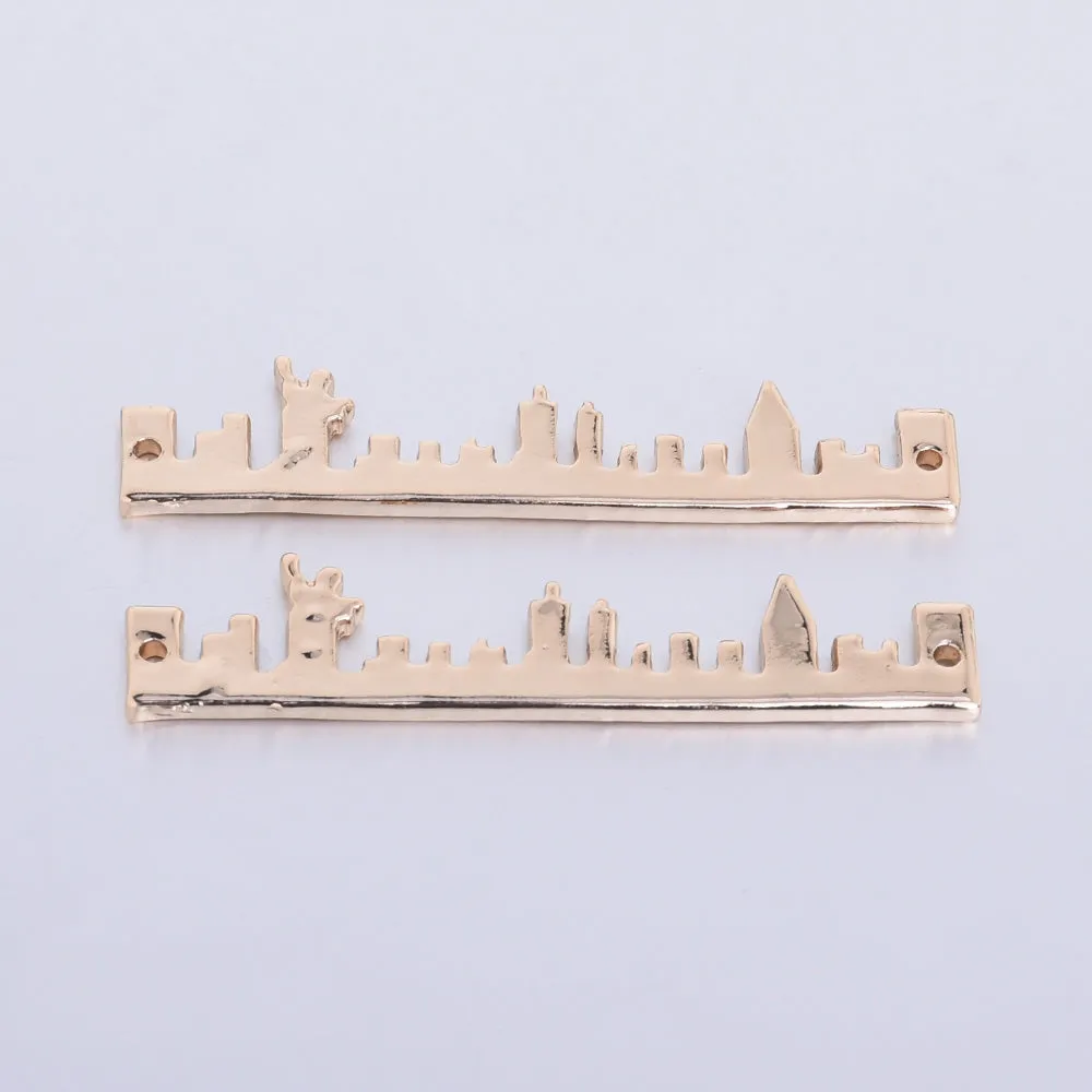 About 48*20mm City Necklace City Pendant Minimalist Necklace Jewelry visitors necklace Washington Skyline Pendant Necklace gold 1pcs