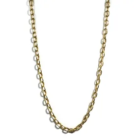 AFJ Gold Collection - Oval Link Chain Necklace,  Length 30", Yellow Gold