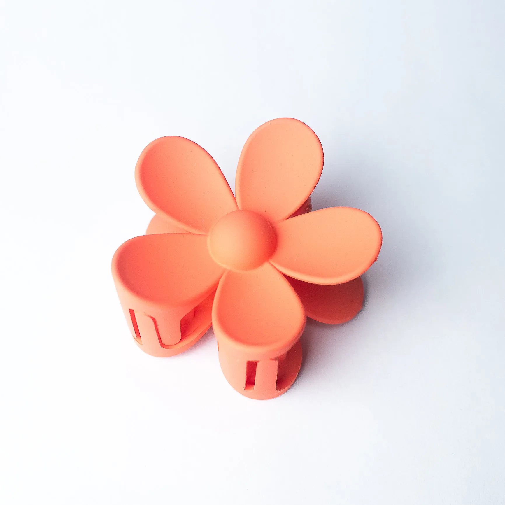 Andrea Large Flower Hair Clip-Neon Orange