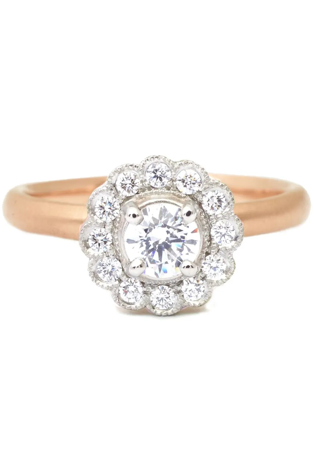 Anne Sportun Ava Scalloped Round Halo Diamond Ring