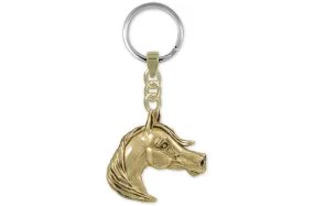 Arabian Horse Key Ring Yellow Bronze Handmade Arabian Horse Jewelry  ARB1-BZKR