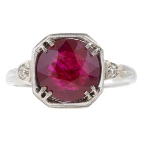 Art Deco Ruby Ring, 2.73ct. (no heat)