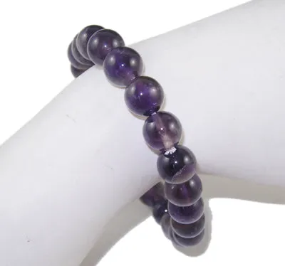 Beaded Bracelet Gemstone Bracelet Amethyst Stretchy Bracelet