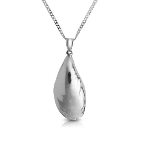 Better Jewelry Mussel shell Pendant w. Cuban chain .925 Sterling Silver made in the USA