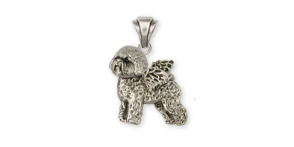 Bichon Frise Angel Pendant Jewelry Sterling Silver Handmade Dog Pendant BF14-AP