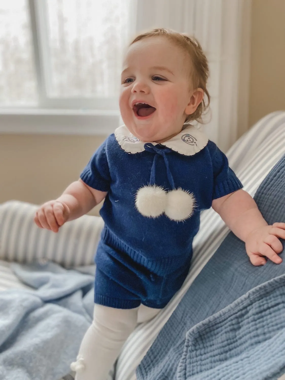 Billie Navy Knit Top and Shorts Set