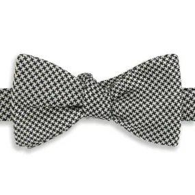 Black and White Houndstooth Silk Bow Tie