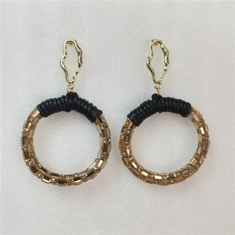 Black Crystal Twisted Big Hoop Earrings & Other Unique Hoop Earring Variants