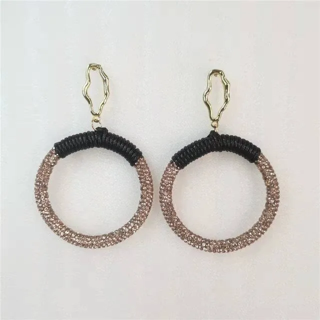 Black Crystal Twisted Big Hoop Earrings & Other Unique Hoop Earring Variants