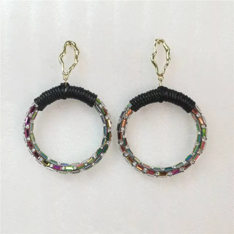 Black Crystal Twisted Big Hoop Earrings & Other Unique Hoop Earring Variants