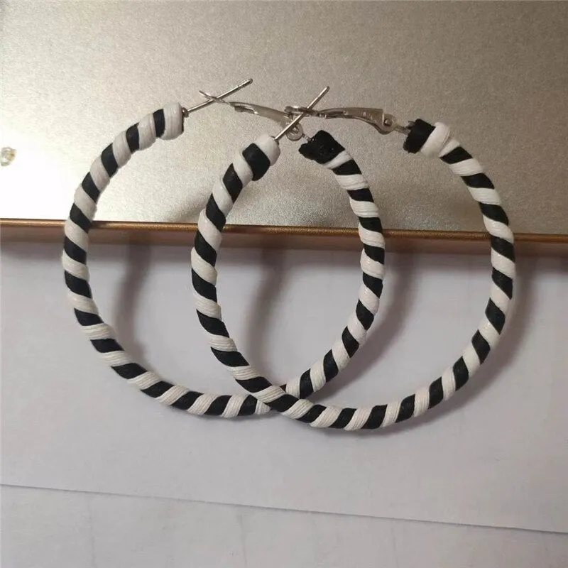 Black Crystal Twisted Big Hoop Earrings & Other Unique Hoop Earring Variants