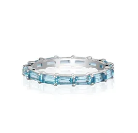 Blue Topaz Baguette Eternity Ring