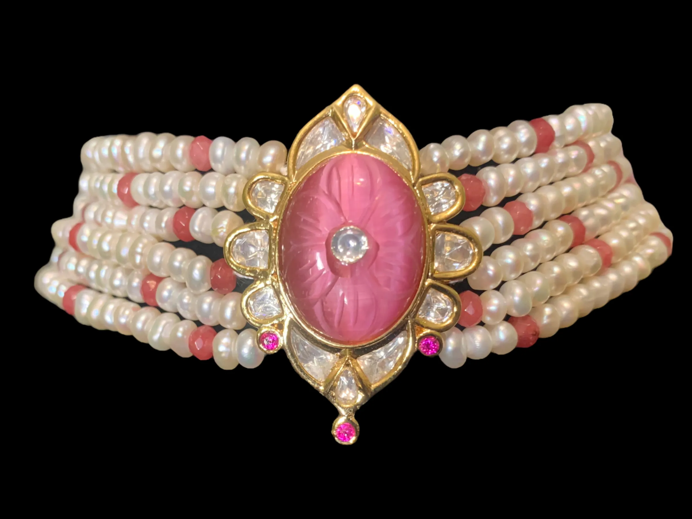 C198 Mrinal fresh water pearl choker - pink ( READY TO SHIP)