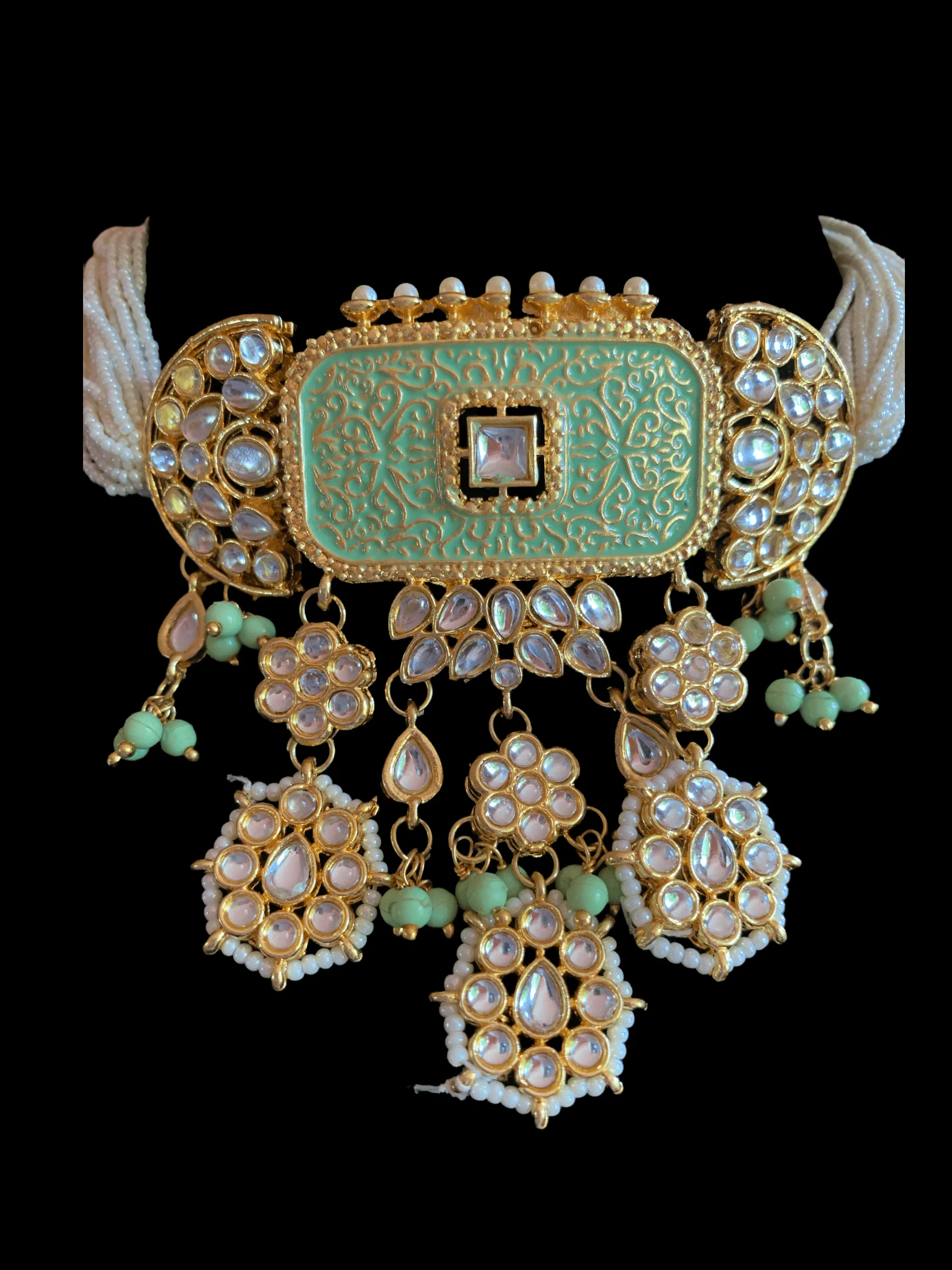 C233 kundan meenakari choker with earrings ( READY TO SHIP )