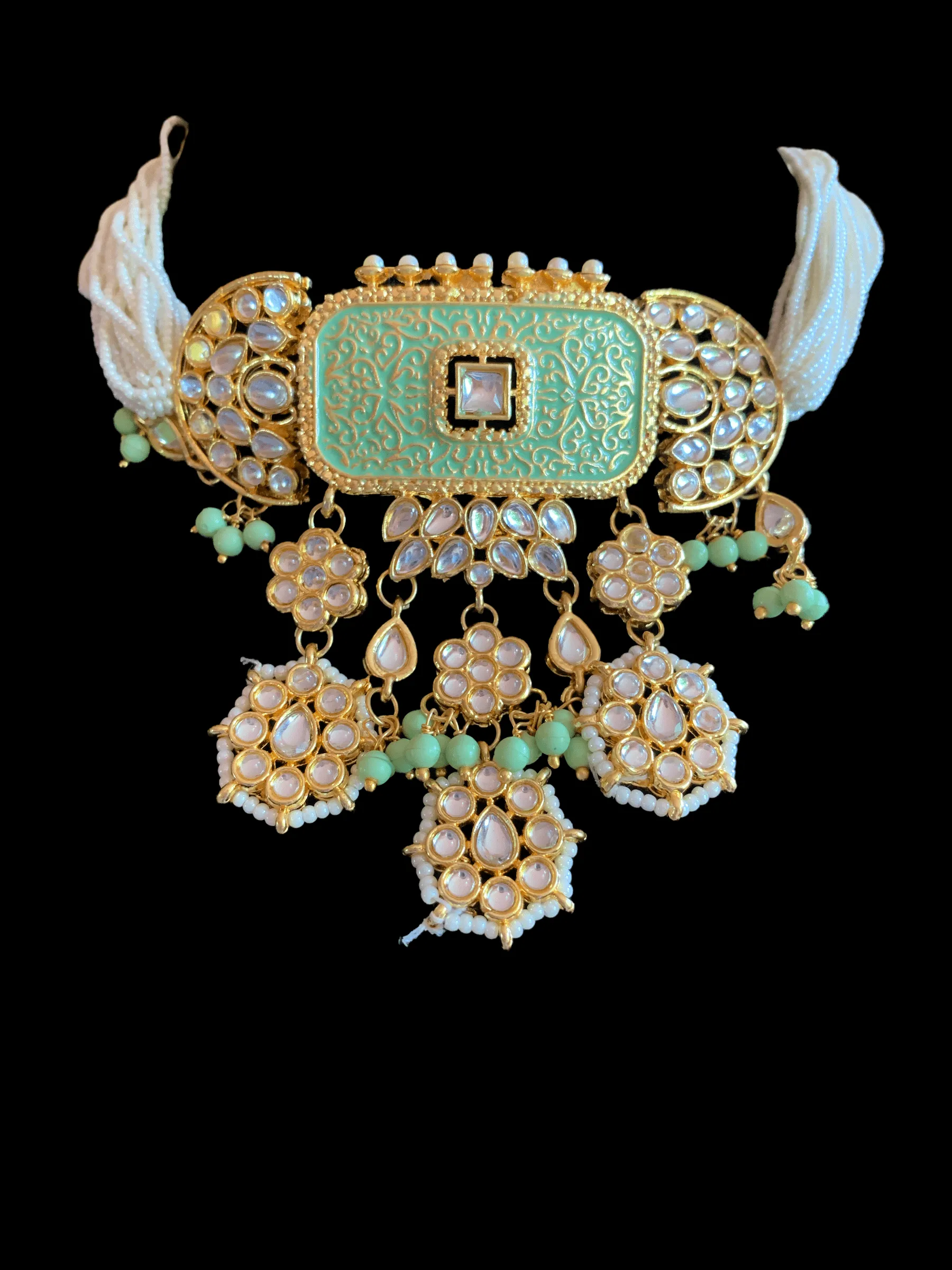 C233 kundan meenakari choker with earrings ( READY TO SHIP )