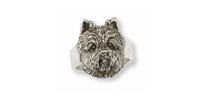 Cairn Terrier Ring Jewelry Sterling Silver Handmade Dog Ring CNWT28-R