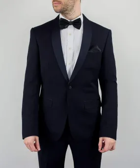 Cavani Nico Men's Navy Tuxedo Dinner Shawl Collar Suit