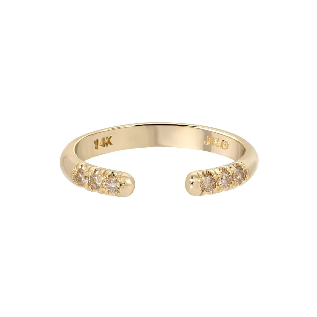 Champagne Diamond Chubby Equilibrium Cuff Ring