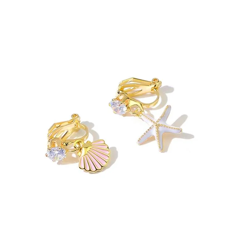 Chic Starfish&Shell Clip Earrings