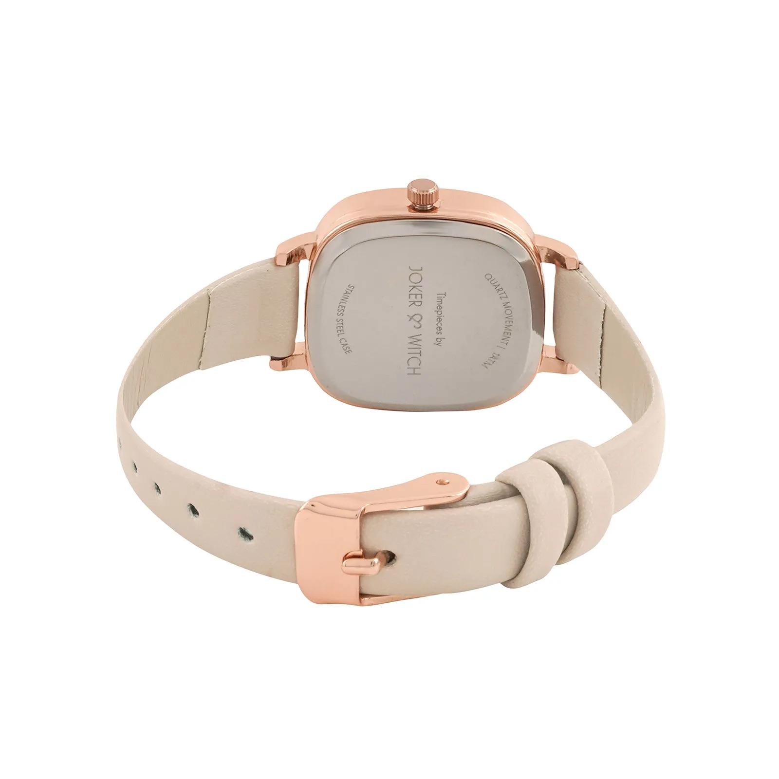 Cinque Rosegold Beige PU Strap Watch