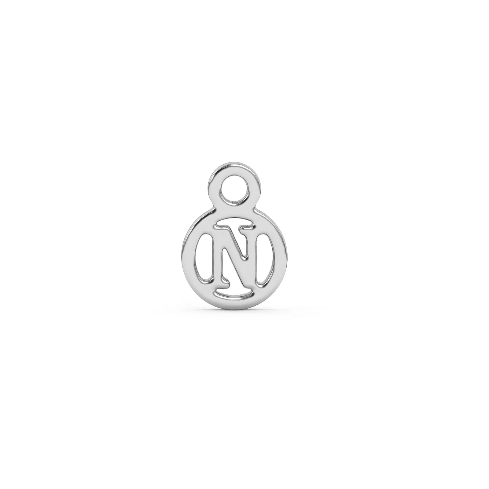 Circle Initial Charm - N | Sterling Silver