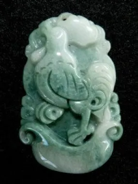 Clever Honest Cock / Rooster Burmese Jadeite Pendant (BJPZ-Rooster)