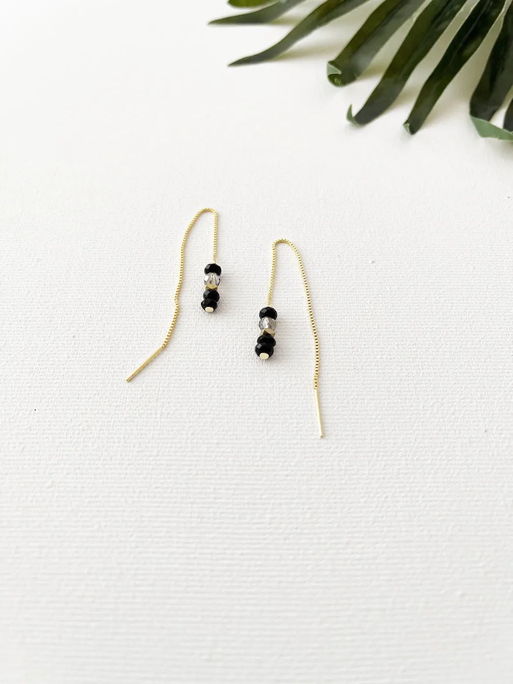 confetti threader earrings - black mix