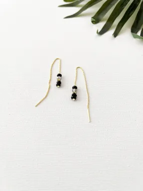 confetti threader earrings - black mix