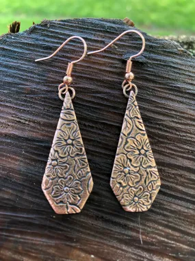 Copper Flower Earrings