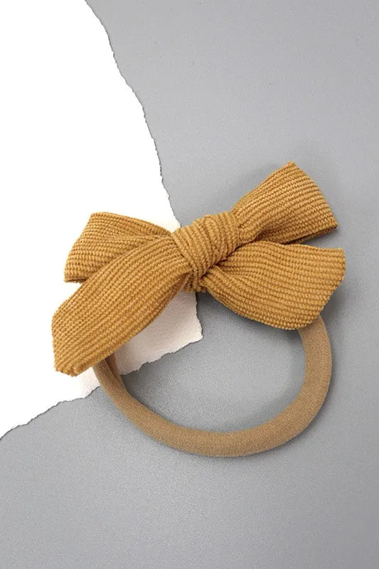 CORDUROY BOW HAIR TIE (4 COLORS)