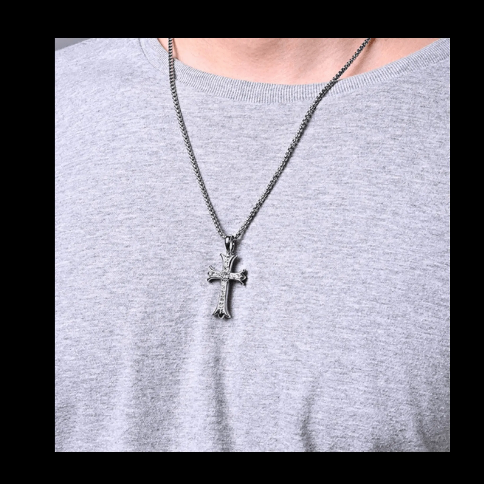 Cross Pendant Zirconium Stone Necklace