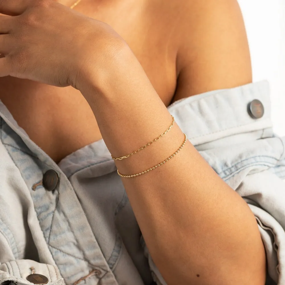 Dainty Gold Ball Bracelet