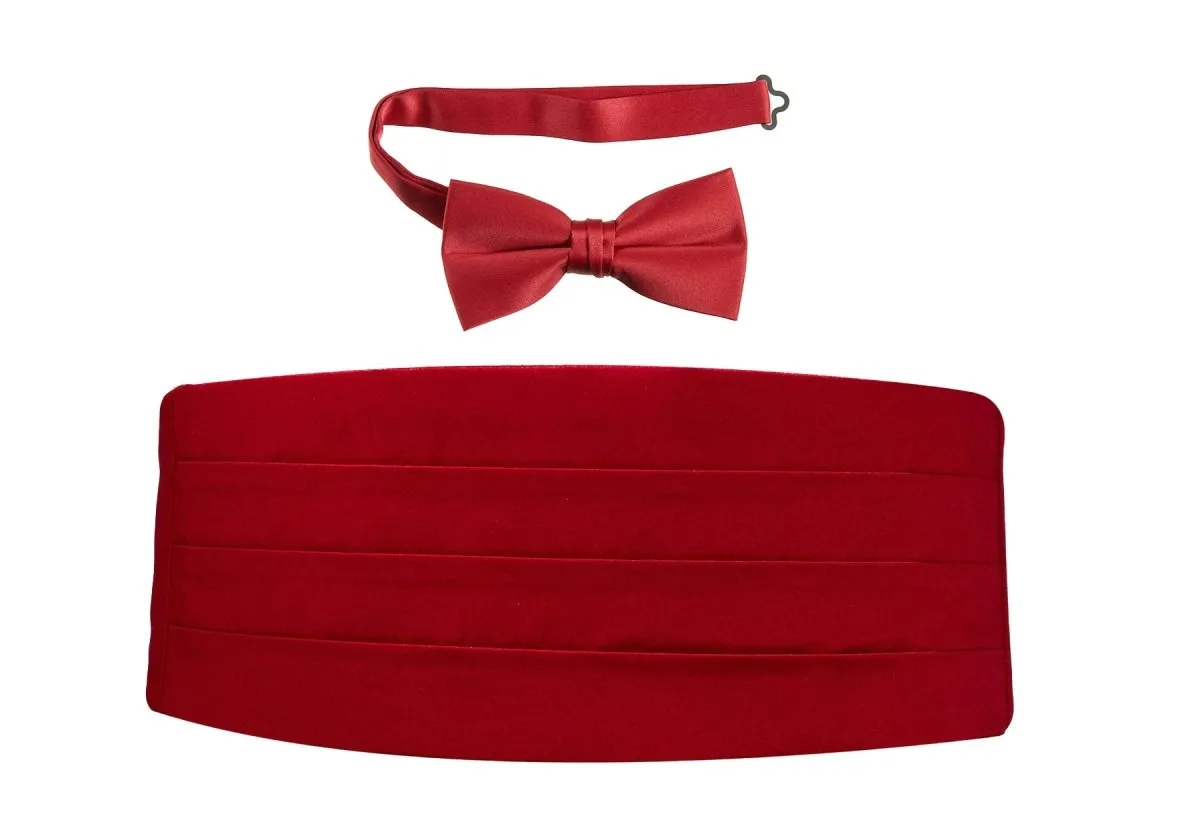 Deluxe Polyester Satin Cummerbund and Bow Tie Sets