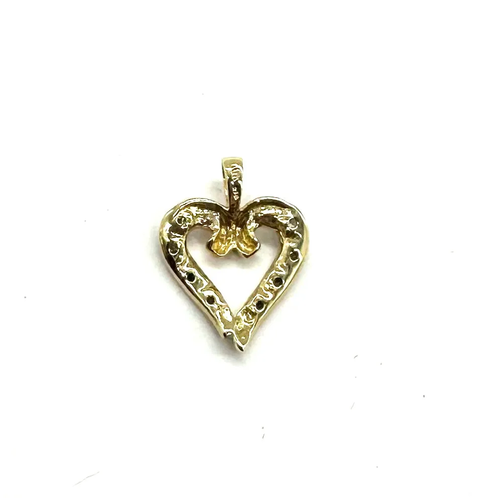 Diamond Accent Ribbon Heart Pendant